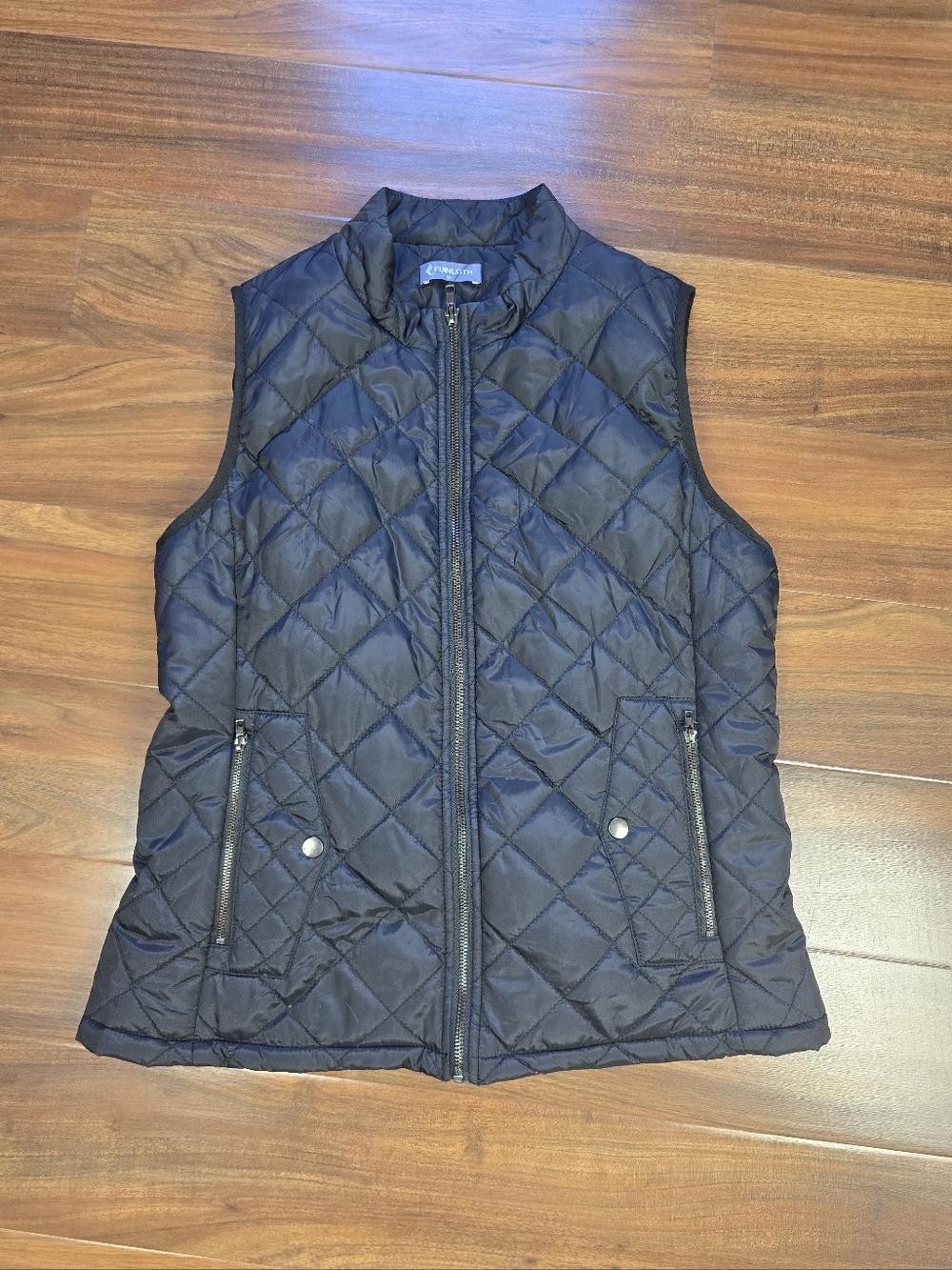 Fuinloth Womens Quilted Puffer Vest Black Size M